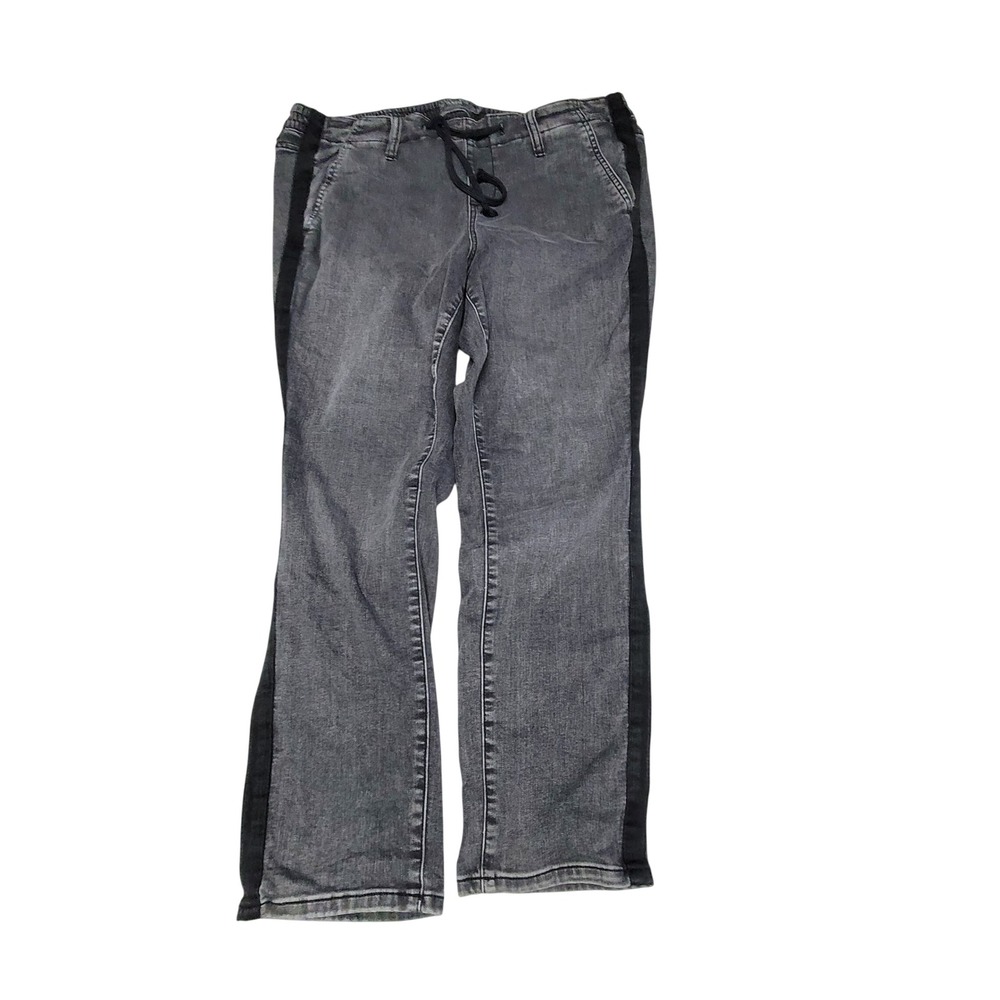 Torrid Womens 1S Gray Denim Side Stripe Drawstring‎ Waist Jogger Jeans